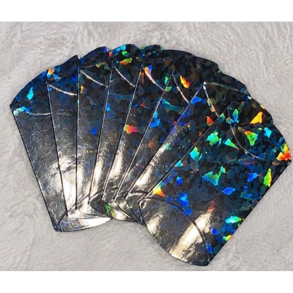 10 Pack Holographic Pillow Gift Boxes 4.5” Jewelry Candy Party Favors